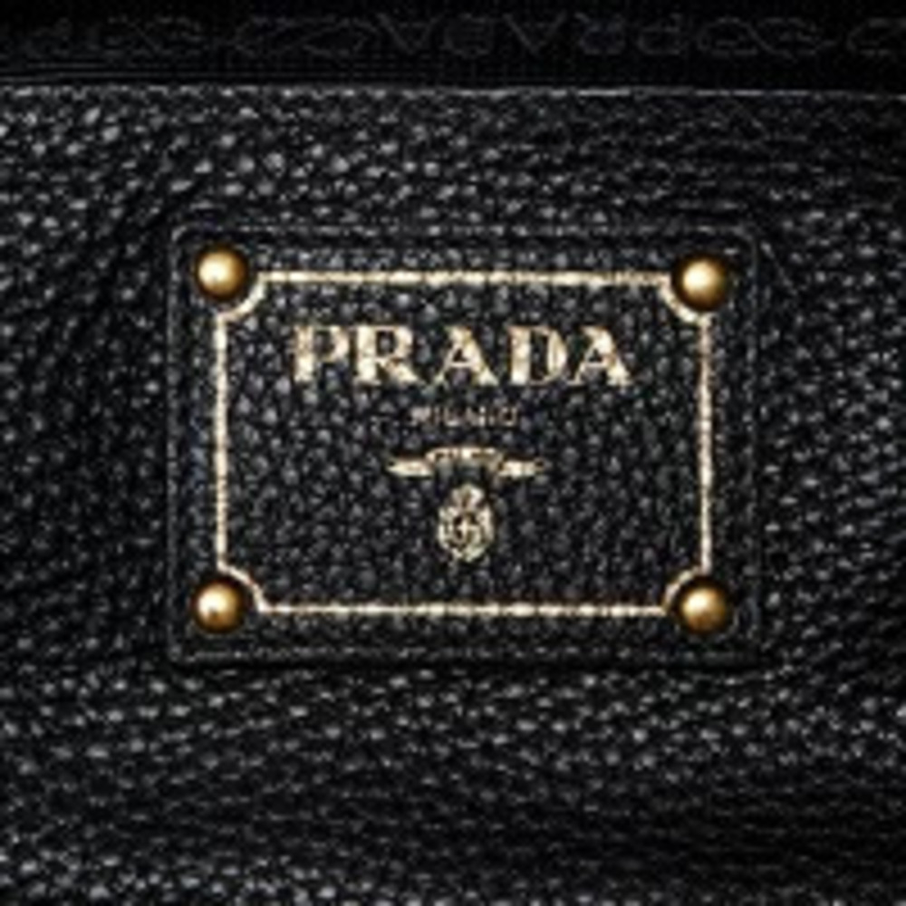 Prada Vitello Daino Shoulder Tote Bag Black - Picture 11 of 13